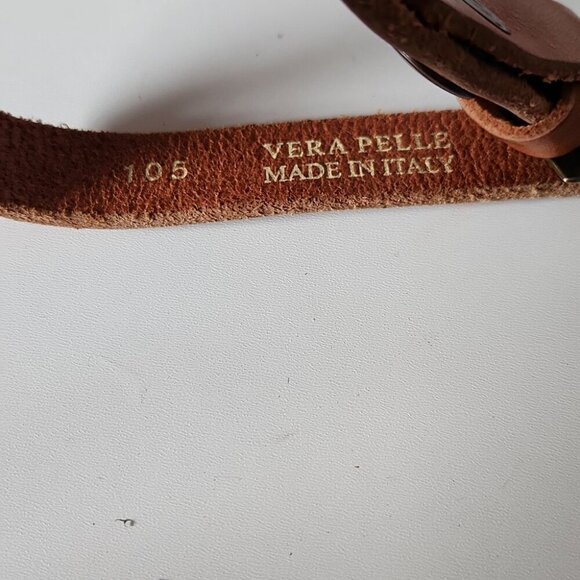 PRIMO EMPERIO | Embellished buckle belt Italian leather purple red brown - Picture 4 of 5